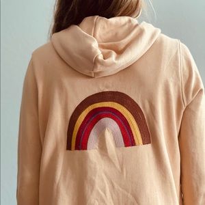 Madewell NWOT zip up hoodie RAINBOW blush SMALL